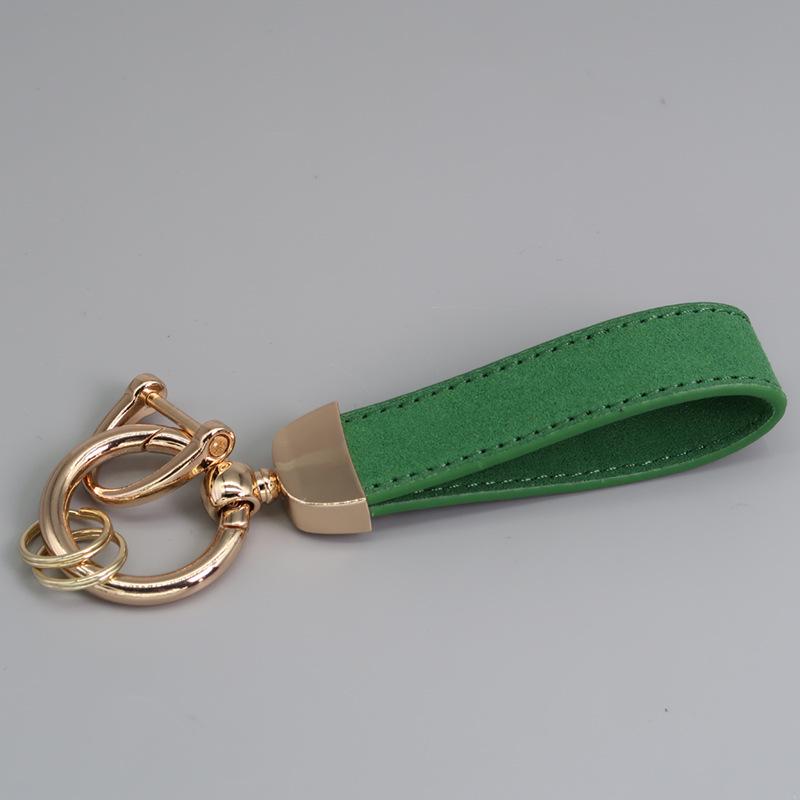 Customizable Microfiber Suede Car Keychain - Laser Engraved Logo Gift