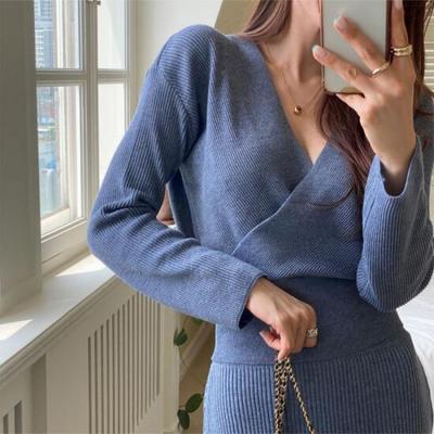New ArriValS Open Run V Neck Slim Fit Autumn Long SleeVe Ribbed Sweater Women S