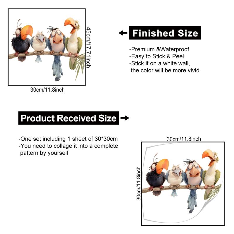 Funny Bird Wall Stickers Bedroom Kids Room Background Decoration Home Decor Self-Adhesive