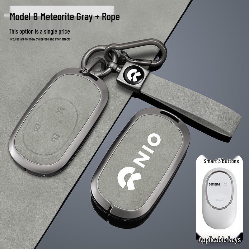 Genuine Leather Car Key Case for Nio ET5, ES6, ET5T, ET7, ES8, EC6, ES7, EC7 (2023 Model)