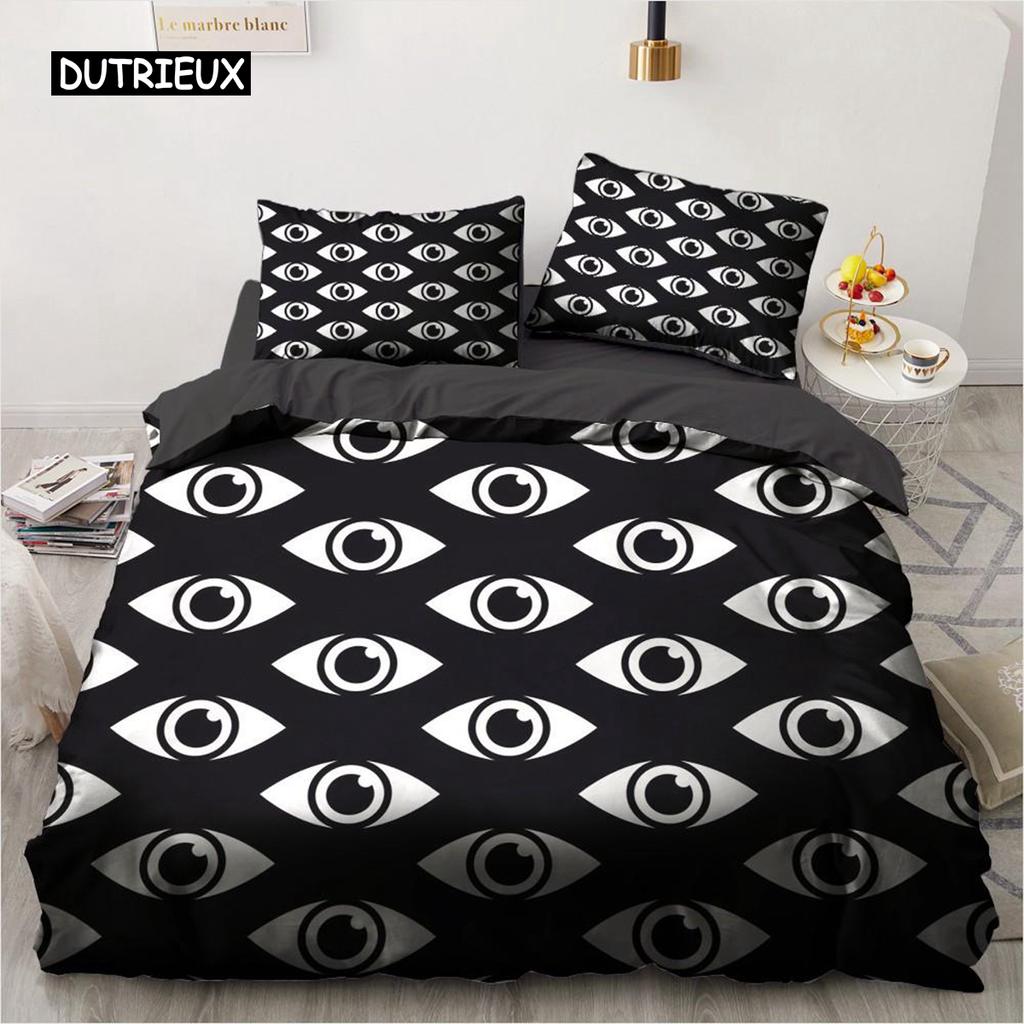 Mandala Duvet Cover Set Hamsa Hand with Inner Eye Evil Eyes Eastern Art Print Twin Bedding Set Teens King Polyester Quilt Cover