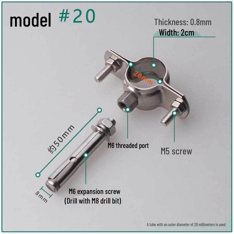 Stainless Steel 1-Inch Expansion Pipe Clamp for PVC Water Pipes, Wall-Mounted Fixing Clip