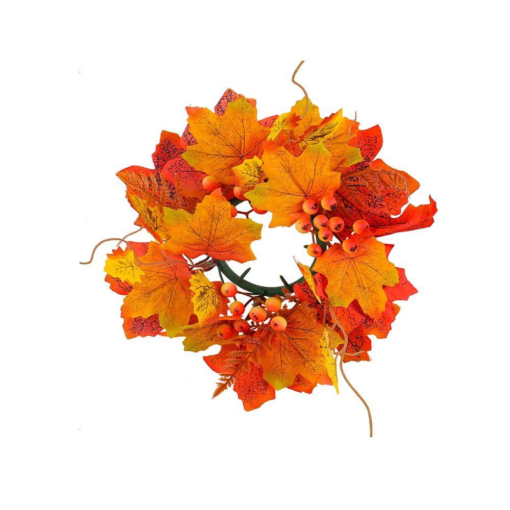 Realistic Maple Leaf Rose Candle Ring Reusable Artificial Vines  Halloween Decor Gifts