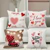 I love you Heart Patterns Happy Valentine Day Pillows Polyester pillowcase, sofa decorative cushion cov Headboard Pillow