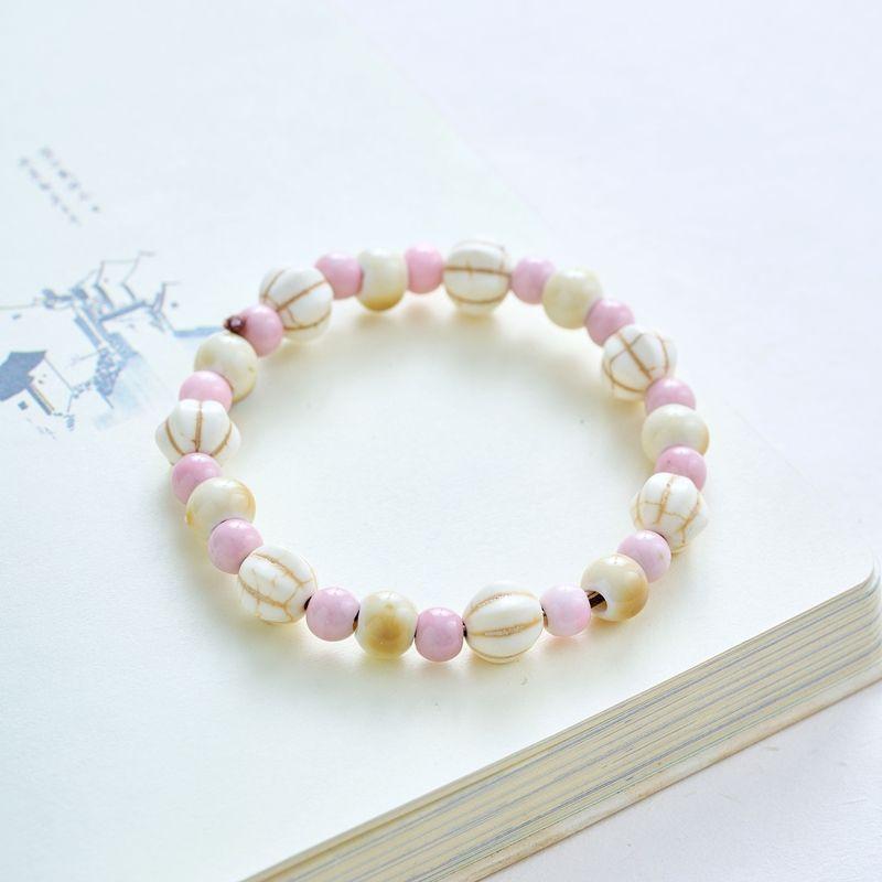 

Keke Ornament Bracelet Female Jingdezhen Beaded Bracelet Male Couple Chinese Ancient Style New Chinese Style Porcelain Rose Beads Small Jewelry Fresh SL0299 pink