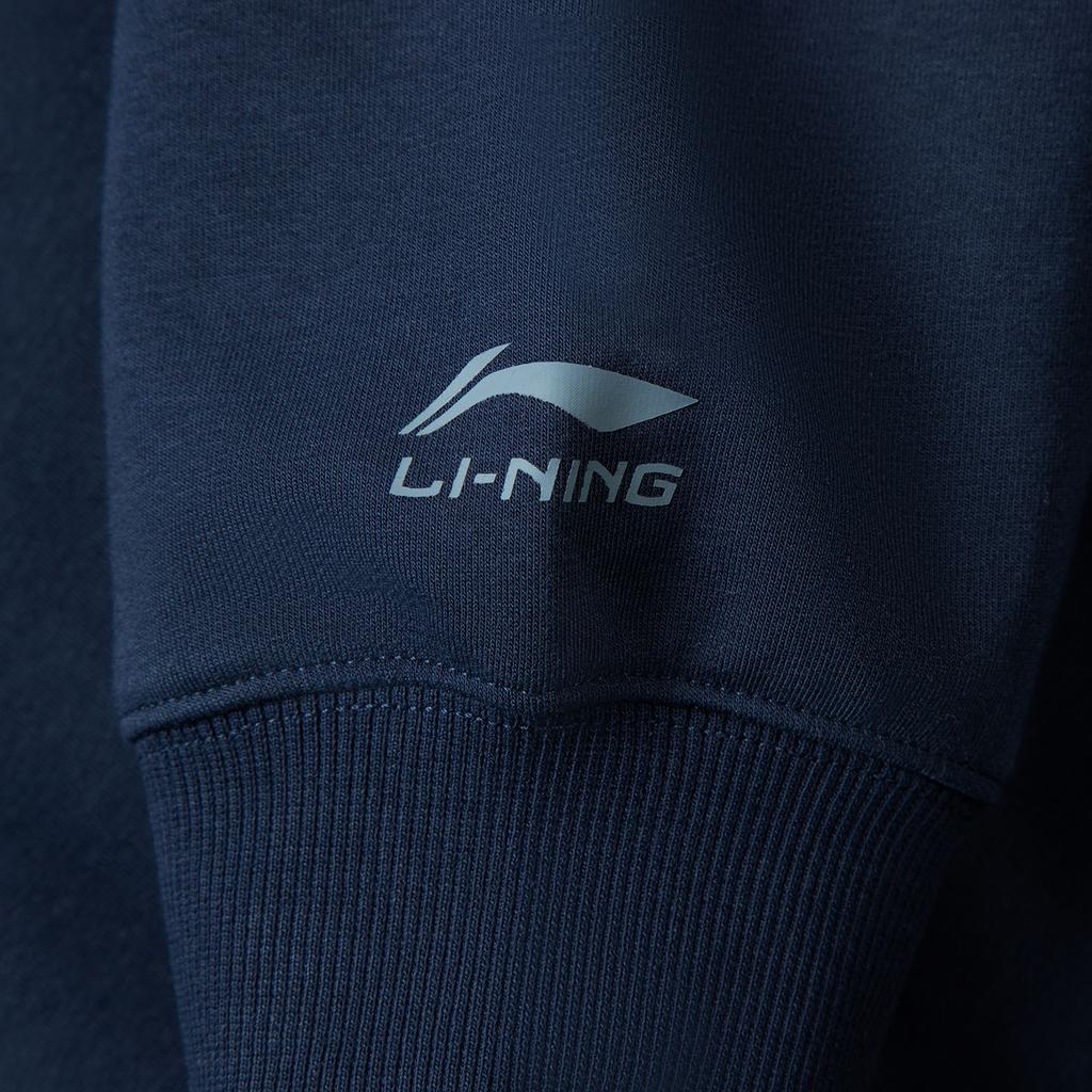 Li Ning Sports Lifestyle Series Simple Round Neck Back Letter Print Loose Versatile Sweatshirt Unisex Sweatshirt AWDVF85-5