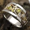 Huitan Two Tone Hollow Out Design Rings for Women Exquisite Cubic Zirconia Engagement Party Jewelry Gorgeous Finger Accessories