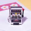 Miniature Fruit Slot Machines Keychain Charm Colorful Accessory for Bags Portable Entertainment Phone Chain Decoration
