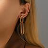 Patchwork Rectangle Chain Earrings - Fashionable, Versatile, High-End Design