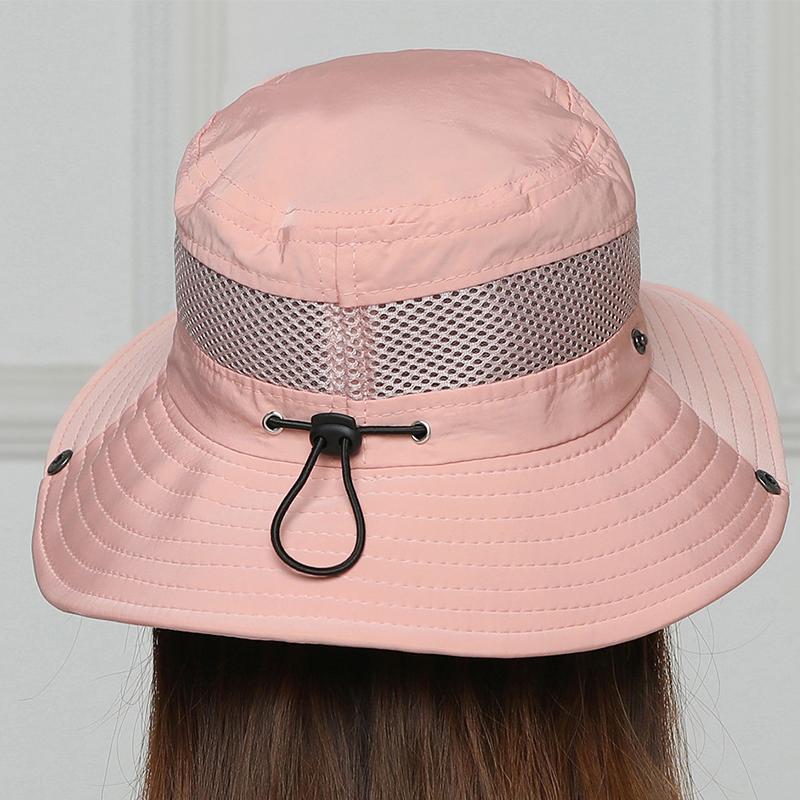 Summer Sun Bucket Hats Quick Dry Wide Brim Mesh Breathable Outdoor Fisherman Hats  UV Protection Sunshade Mountaineering Hat
