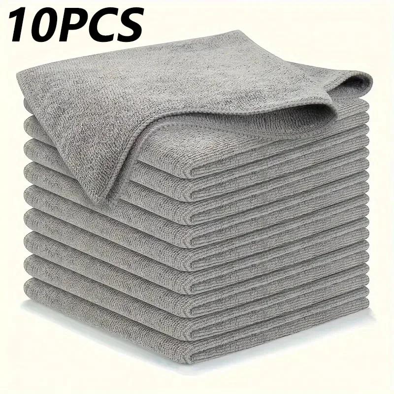 Kitchen Dish Towel, Ultra-fine Fiber Light Gray Cleaning Cloth Set, Absorbent, Black Soft And Stain-removing Cloth