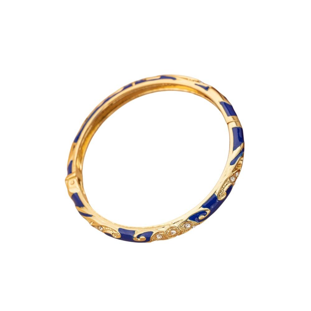 Traditional Flower Bangle Colorful Women's Hand Bracelet Vintage Cloisonne Bangle  Jewelry Gifts
