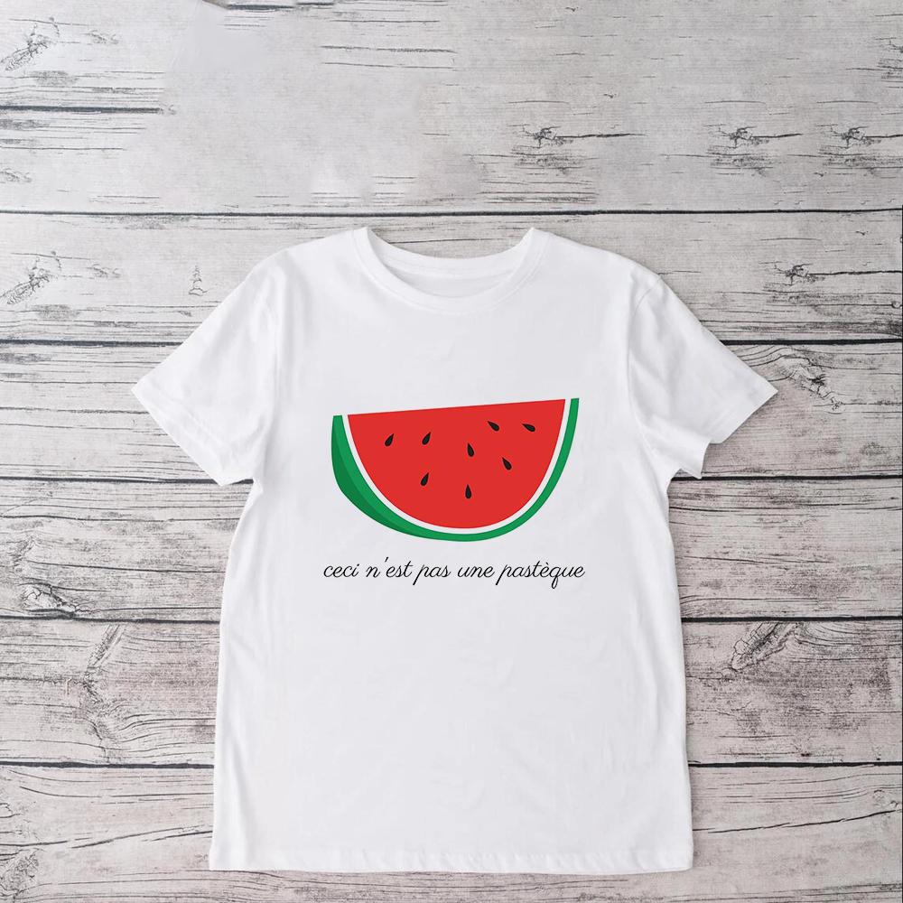 Toto Není Tričko s Melounem Ceci N'Est Pas Une Pastèque Vtipné Tričko s Grafikou Melounu Unisex Kreslené Oblečení Tričko