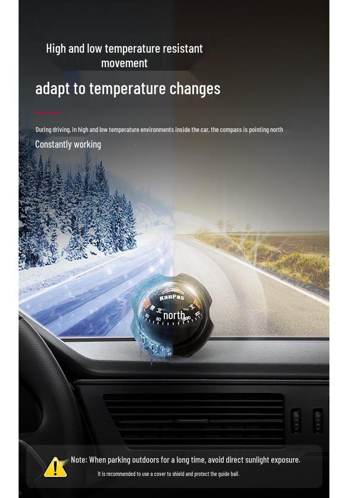 Kanpas High-Precision Luminous Car Compass - Temperature Resistant