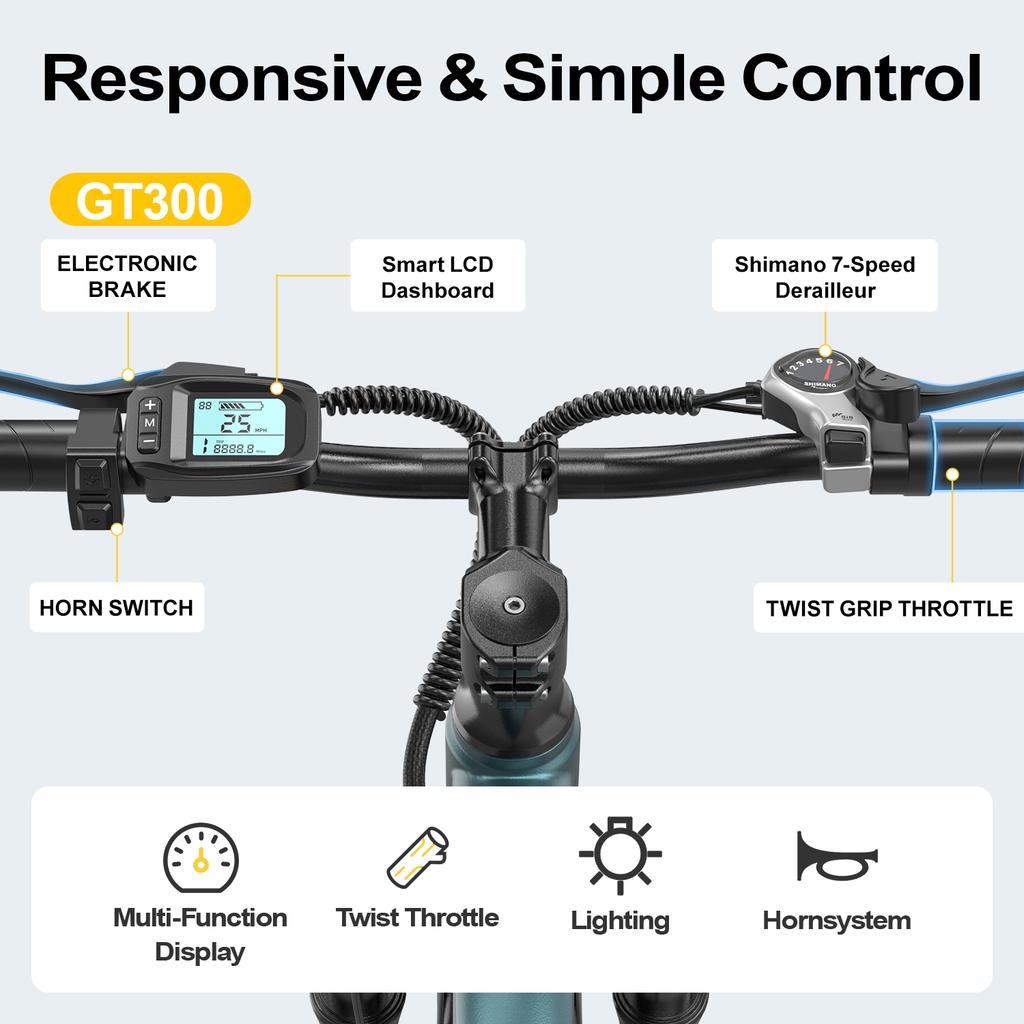 Hot Sale GT300 26 Inch Electric Bike 36V 10Ah 250W City Ebike US Stock Factory Direct Price Fast Delivery