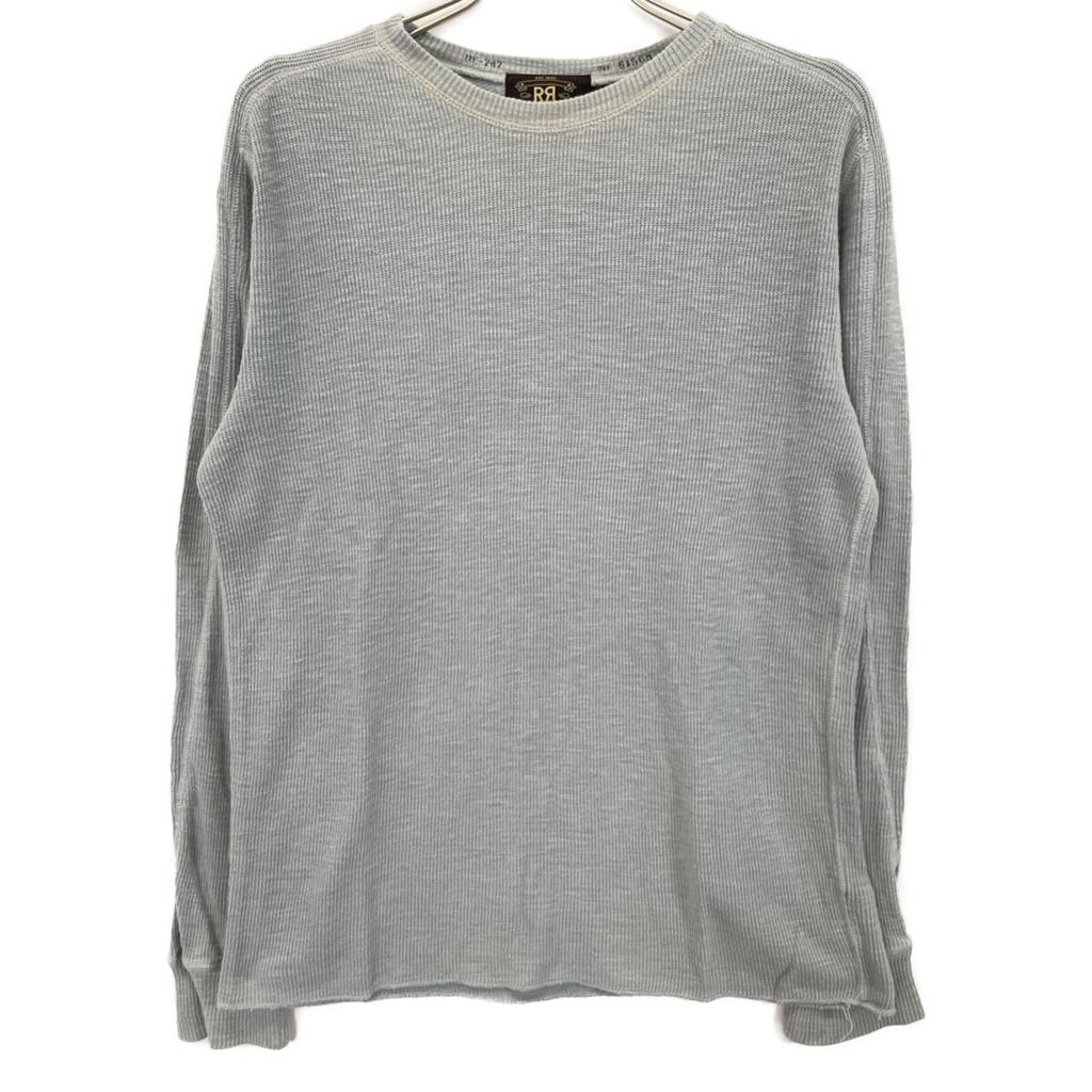 RRL Blue Cotton Thermal Long Sleeve T-shirt Tops M blueUsed