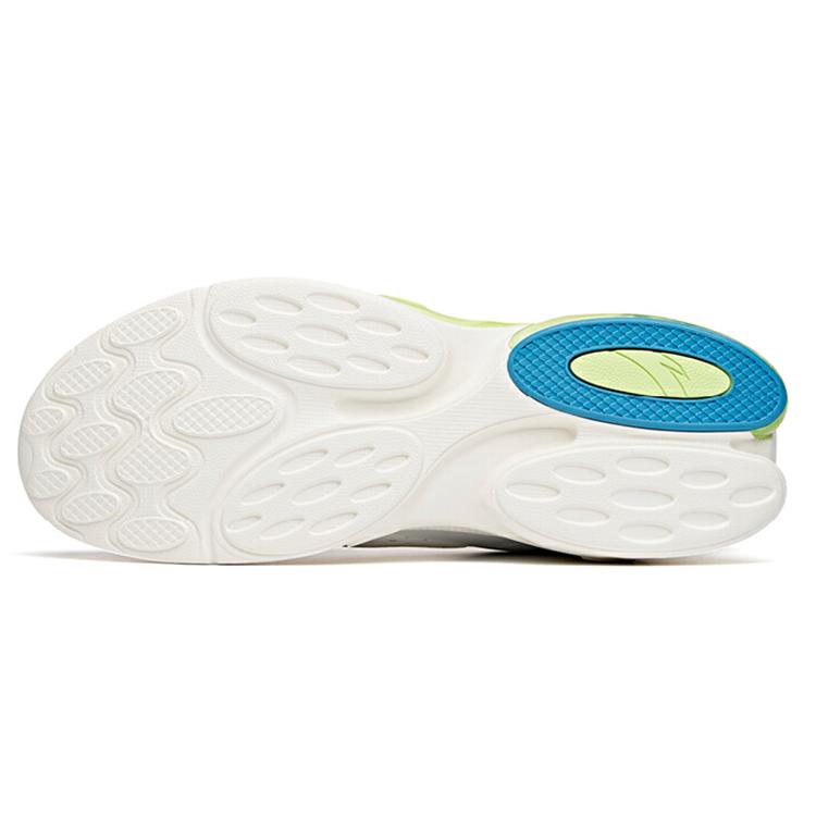 New Anta Cushioned Slip Resistant Abrasion Resistant Breathable Low Top Running Shoes Men's White Gray Green 112125502-4