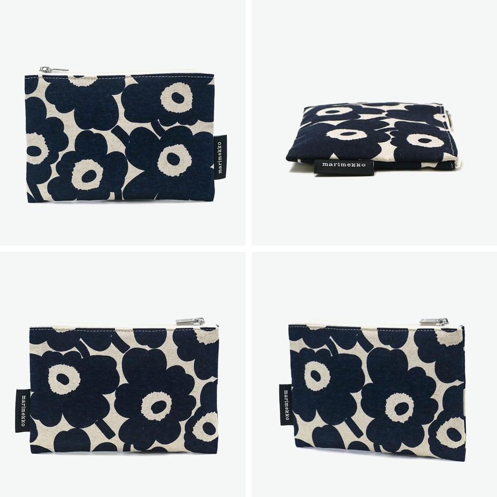 Marimekko Mini Unikko Kaika Size Cotton X Dark Blue Pouch, Women's, 52_1_52209470529,