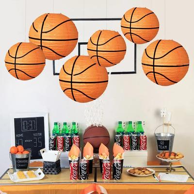 Basketball Paper Lantern Decoration Boys Basketball Sports Theme Birthday Party Hanging Decor Basketball Lantern Pendant Decor