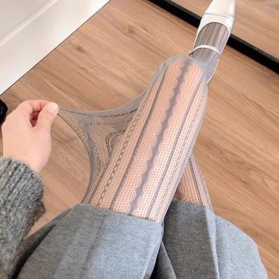 Women Pantyhose Hollow Out Patchwork Fishnet Ultra-thin See-through High Elasticity Anti-slip Solid Color Dating Party Mini Skirt Matching Hosiery