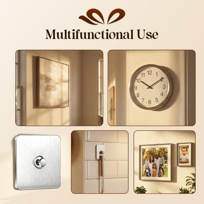No Drilling Wall Hook Metal Hanging Picture Holder Organizers Without Damaging Wall for Photo Display Easy Installation