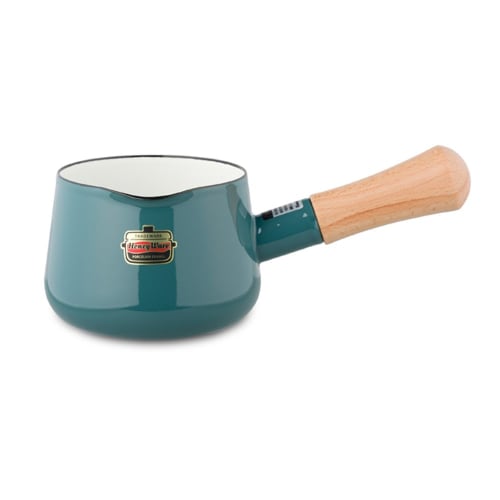 Fuji Enamel Painted Milk Pan, Smoke Blue, 12cm, Solid SD-12M SB