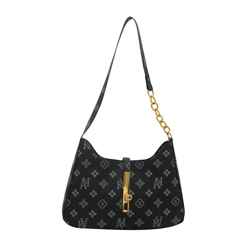 Popular retro printed underarm bag women s new spring and summer fashion shoulder bag fashion simple handbag