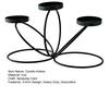 Yousheng Cast Iron Candle Holder Decoration Home Office Living Room 3-Arm Candlestick Metal Tealight Candle Stand Dining Table Centerpiece Ornament