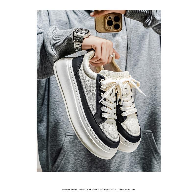 Mens Comfortable Lightweight Thick Sole Height Increasing Casual Sports Skateboarding Sneakers
