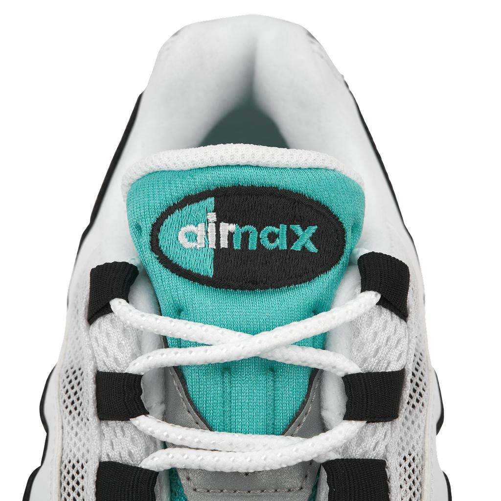 Nike Air Max 95 OG Bordure Noire 2025 Baskets Homme Blanc Hyper-Jade Argent Métallisé IM7409-100