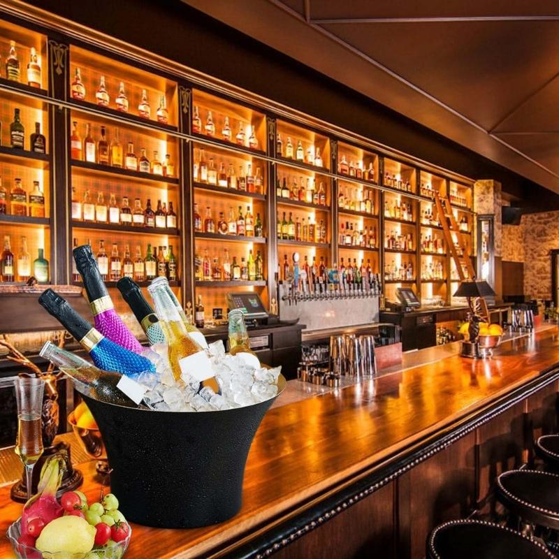 Beverage Ice Bucket Stainsless Steel Champagnes Bucket Beverage Tub Drink Coolers Wine Supplies for Restaurant