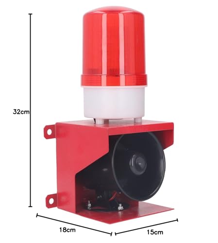 115dB Industrial Sound and Light Alarm, Energy Saving and Highlight, Waterproof Alarm Siren Horn, Wide-Application Emergency Outdoor Alarm Strobe with