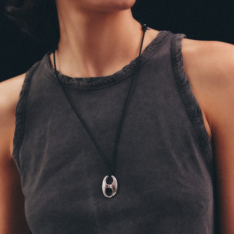 Lowool Black Suede Pignose Necklace