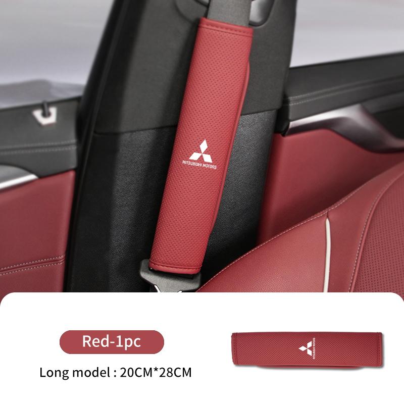 For Mitsubishi Car Leather Safety Belt Shoulder Protector Cover Padding Outlander Lancer L200 ASX Pajero Grandis Eclipse