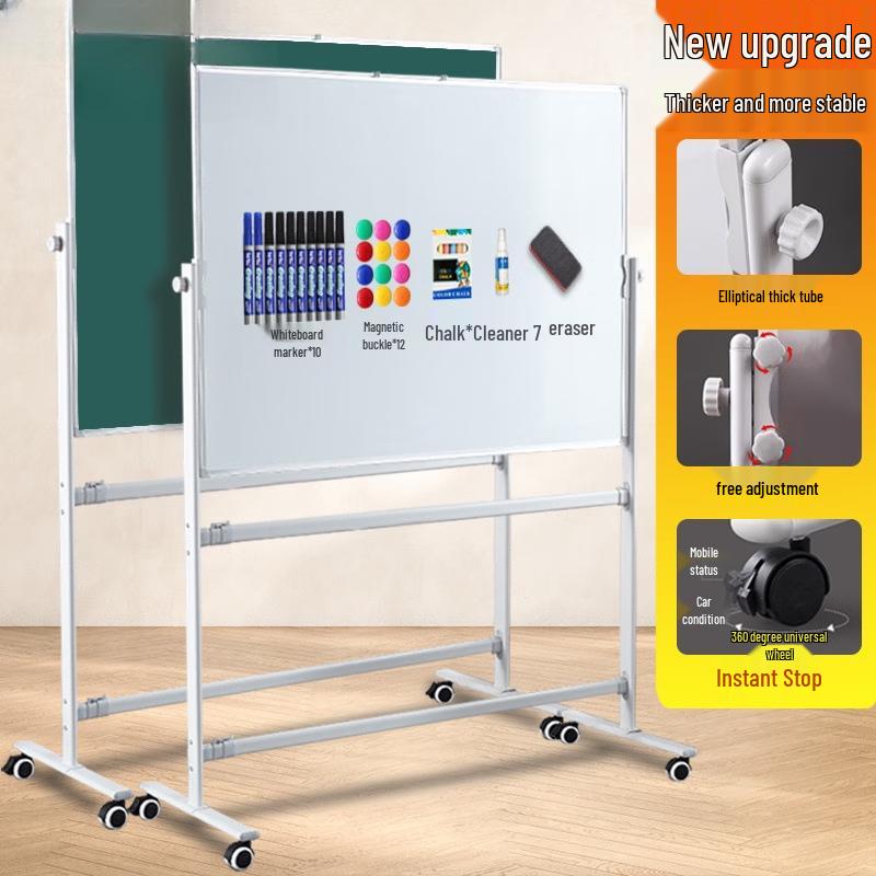 

Magnetic Double-Sided Whiteboard & Blackboard with Stand