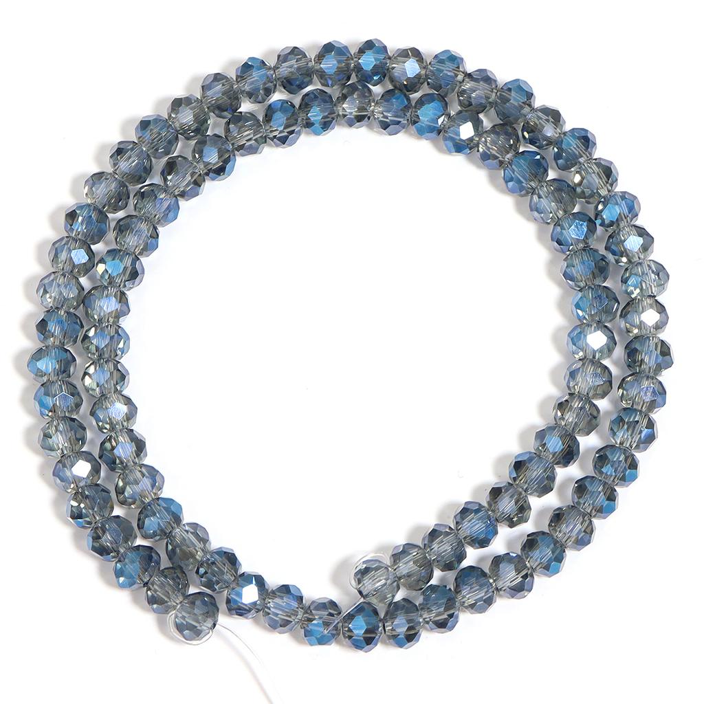 1 Strand Faceted Crystal Beads Ink Blue Glass Loose Beads For Jewelry Making DIY Crafts Bracelet Necklace Accessories 4/6/8mm