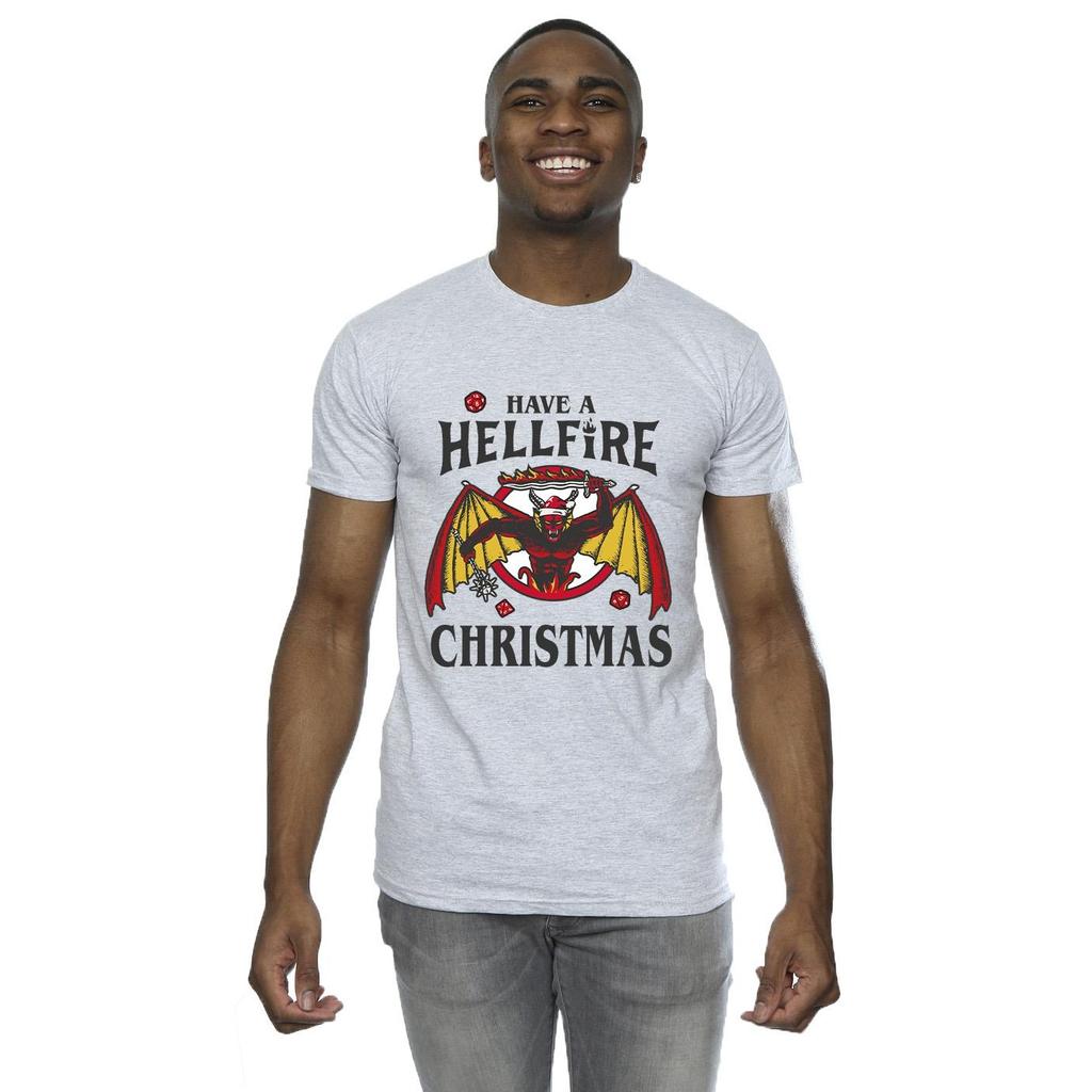 Netflix Mens Stranger Things Hellfire Christmas T-Shirt