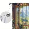 2pcs- Realistic Fresh Garden Printed Curtains   Pole Bag Curtains 42*84   Bedroom   Living Room   Home Room Decoration