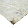Tapis en cuirs recyclés blanc et argenté 120x170