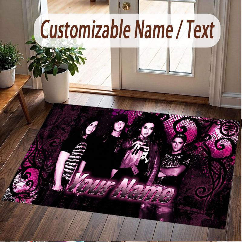 Custom Name Crystal Velvet Rug,Tokio Hotel Comfortable Anti Slip Floor Mat For Room Decoration