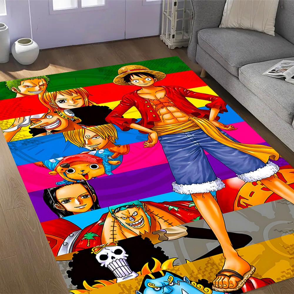 One Piece Luffy Themed Anti-Slip Rugs - Polyester Home Decor, Suitable for Bedrooms, Living Rooms, Doorways, Studios, and Decorations