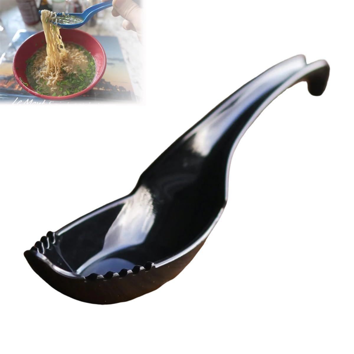 

2 In1 ,Ramen Noodle Soup Spoon ,with Fork , Lamian Noodles Soup Spoon with Fork, Creative Tableware Pack of 1 синій