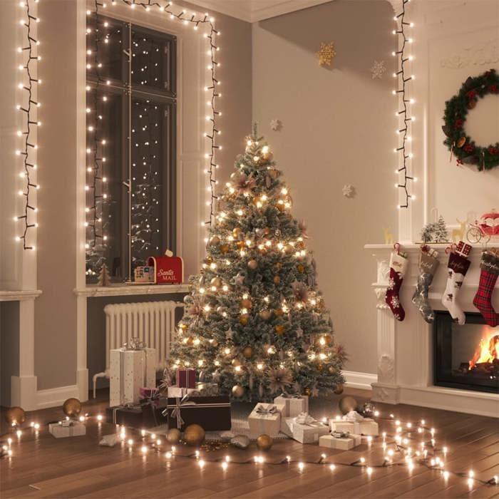 VidaXL Guirlande à LED Compacte avec 400 LED Décoration de Noël Ornement de Vacances Décoration de Fête Intérieur Blanc 343254