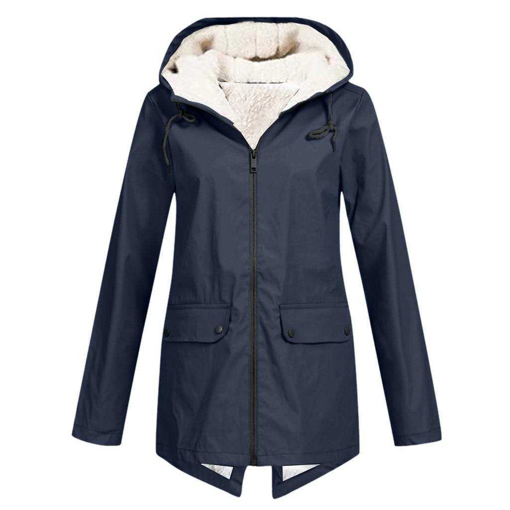 New Arrival Fleece Lined Hooded Windbreaker, Waterproof Windproof Outdoor Jacket for Autumn Winter, European American Style