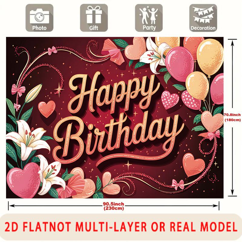Party Backdrop Happy Birthday Birthday Pink Photo Booth Background Front Door Decor