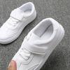 New Spring All White Children Leather Shoes Boy Student Leisure Girl Sneakers Lightweight Casual School Shoes Flat I06055