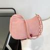 Damen Kord Schultertasche Stilvolle Handtasche mit oberem Griff Halbmond Handtasche Einfache Achseltasche für Einkaufen Pendeln Date
