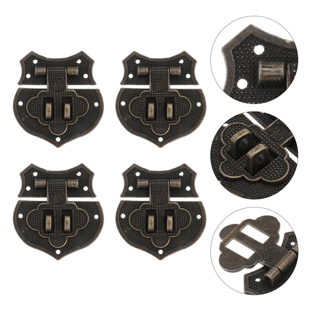 Buy 4Pcs Vintage Lock Wooden Box Lock Buckles Retro Wine Box Buckle for