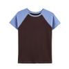 2026 Womens Street Fashion Short Sleeve Raglan T-Shirt W021 82968 Solid Color Casual Top