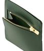 Box Calf Compact Card Case with Coin Purse Made in Japan Genuine Leather Day Gift Birthday Present Green 4432 [Cypris] Father's